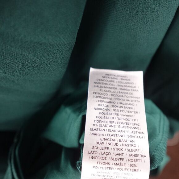 Ralph Lauren Womens Chiffon Velvet One-Shoulder Green Flowy Dress Size 6 - Picture 9 of 10